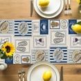 thumbnail image 4 of Burlap Table Runner 36 Inches Long, Ocean Crab Fish Flower Slipper Non-Slip Kitchen Table Runners for Dining Room Everyday Use Party Table Decorations Country Vintage Beach Theme, 4 of 9