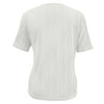 thumbnail image 6 of MIXUE Boho Tops For Women Summer Striped Print Solid Color V Neck Off Shoulder Short Sleeve Sexy Fashion T-shirts Activewear,White,S, 6 of 6
