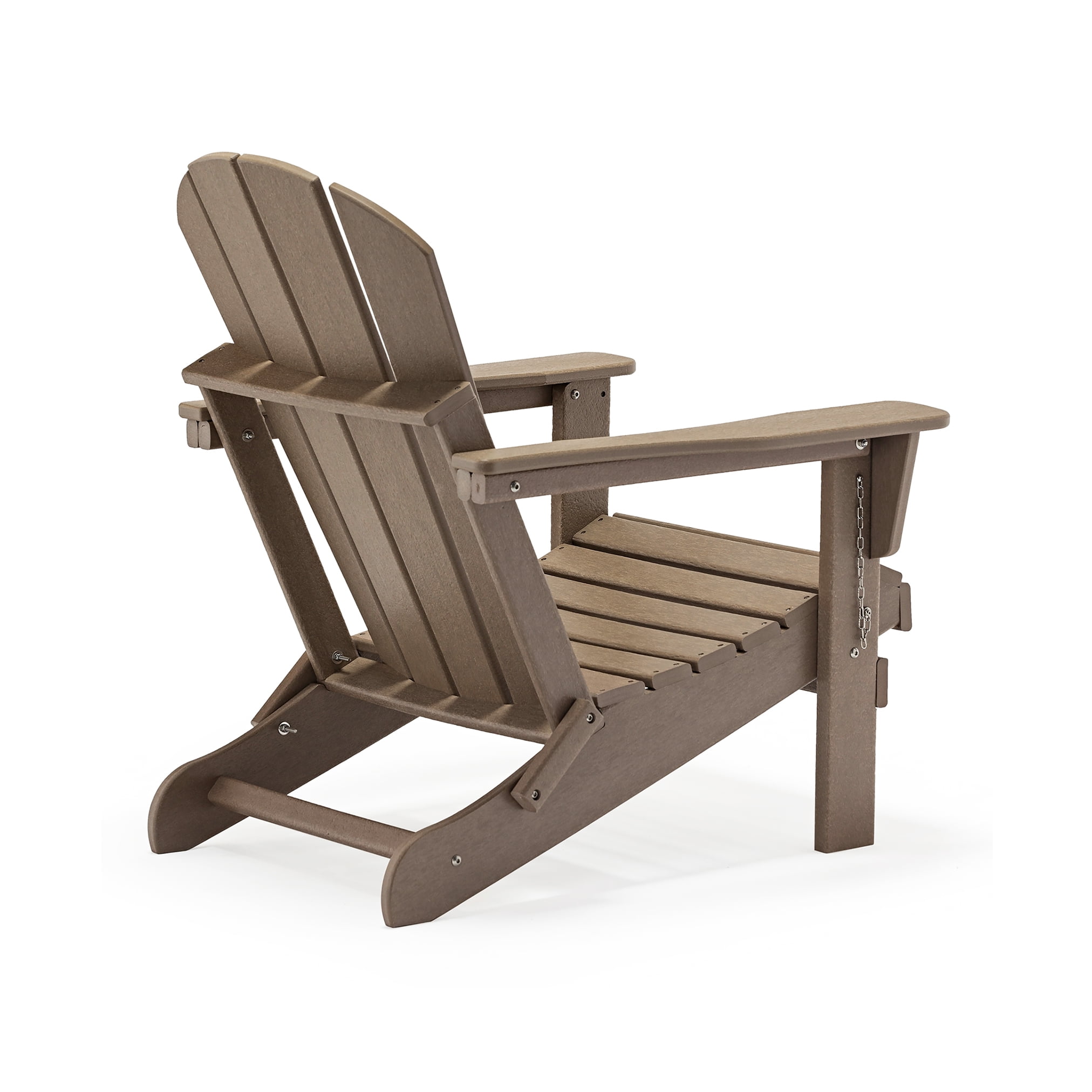 PORCHSIDE Outdoor Folding Adirondack Chair (Set of 2), Weathered Wood