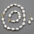thumbnail image 2 of K-KED Cultured White Keshi Baroque Pearl Necklace Bracelet Earrings Sets For Women-earrings, 2 of 9