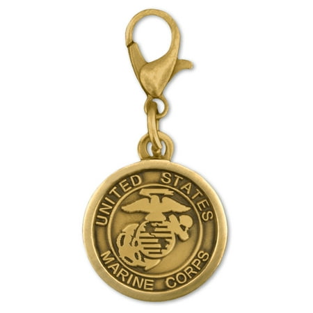 - PinMart's Antique Gold and Silver USMC Marine Corp Logo Patriotic Military Charm