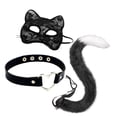 thumbnail image 2 of Conjunto de collar y cola con orejas de gato Yinane disfraz de animal decorativo Negro, 2 of 6