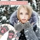 thumbnail image 2 of Gato sin dedos de felpa Guantes de garras, bonitos guantes de medio dedo, cálidos guantes de invierno, guantes de cosplay de gato para mujeres, damas y adolescentes, 2 of 5