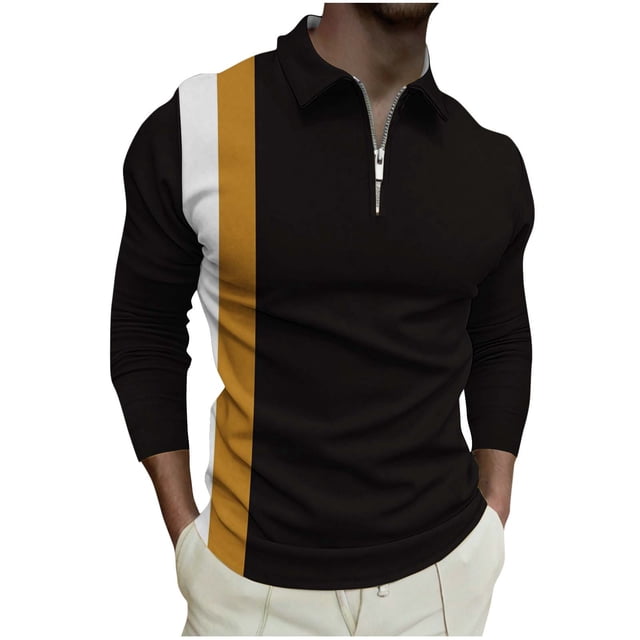 Suéteres de Manga Corta de los Hombres Top de Solapa / Camisa Diseño Deportivo Casual, Tela Suave Transpirable para el Uso Diario Al Aire Libre de Invierno
