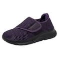 thumbnail image 3 of Women's Lightweight Wide Walking Shoes for Seniors, Breathable Orthopedic Comfort Shoes, Adjustable Strap Easy-Wear Footwear for Middle-Aged & Elderly, Spring Casual Mom Shoes Purple 42, 3 of 9