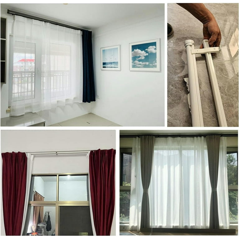 GXCZ Double Curtain Rod With Cap Finials - 100 To 600cm - Double