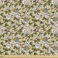 thumbnail image 1 of Floral Sofa Upholstery Fabric by the Yard, Vintage Style Depiction of Apple Blossoms and Singing Little Birds, Decorative Fabric for DIY and Home Accents, Pale Mustard and Multicolor by Ambesonne, 1 of 5
