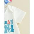 thumbnail image 6 of Jxzom Newborn Baby Girl My First 4th Of July Outfit 3 6 12 18 Months Short Sleeve Romper Romper Shirt Top Flare Pants Headband Set, 6 of 8