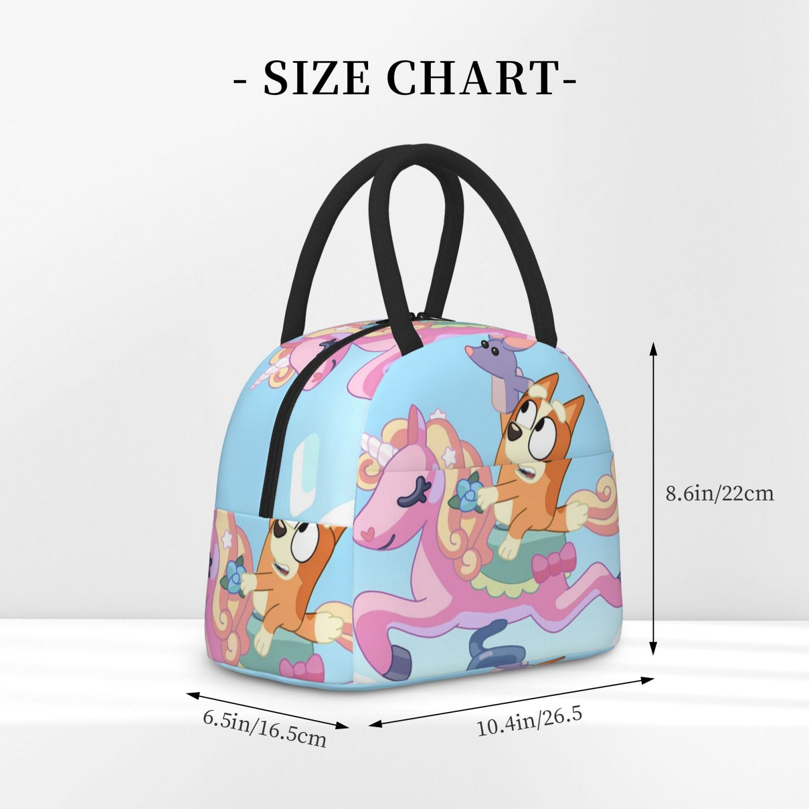 Masiiu Bluey Print Lunch Bag Large Capacity, Insulated Lunch Bag for Work, School, Picnic-One Size