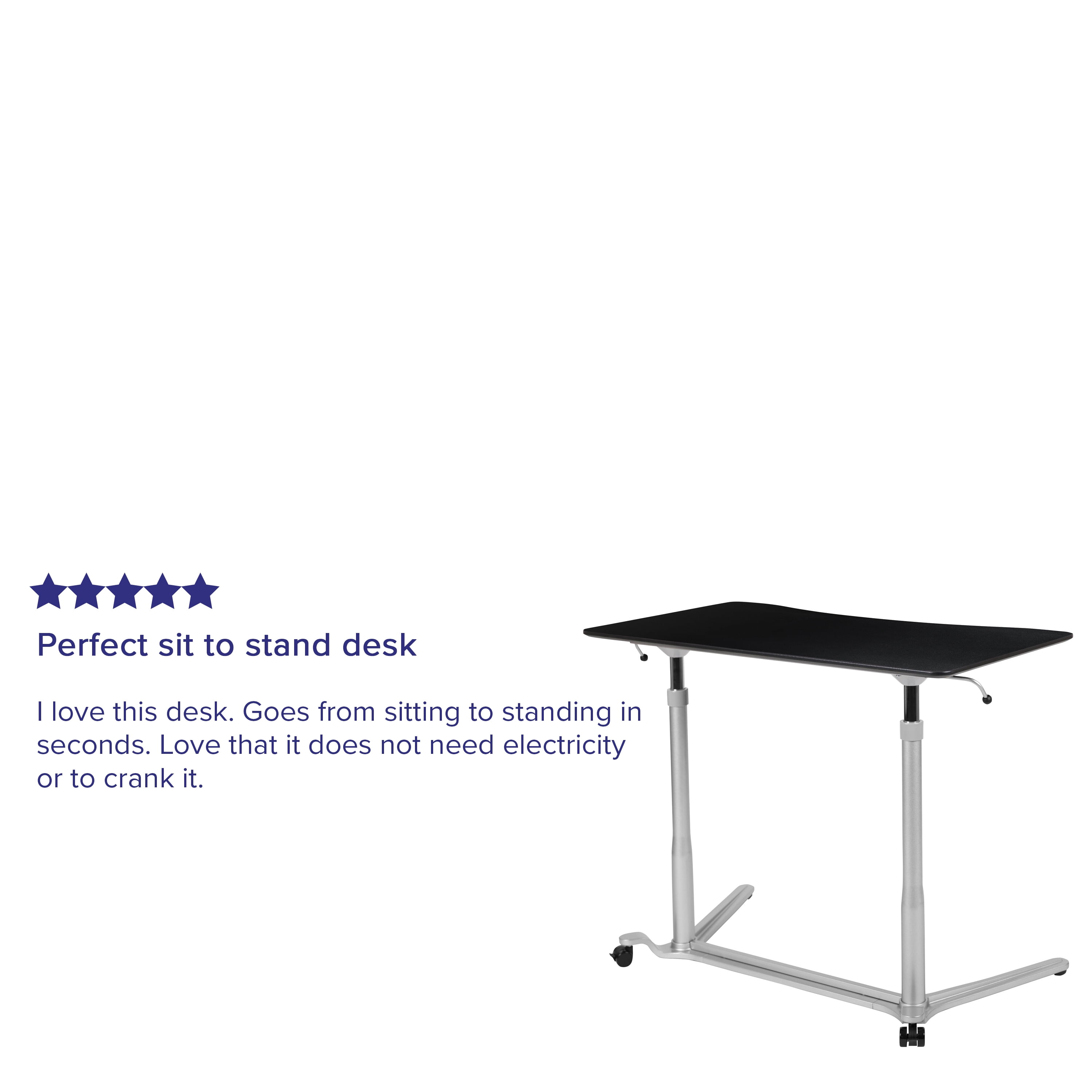 Emma + Oliver Sit-Down, Stand-Up Black Ergonomic Computer Desk - Standing Desk