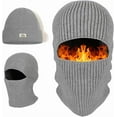 thumbnail image 2 of TAGVO 2 Pack Balaclava Face Mask, One Cap for Two Purposes, Thermal Knitted Beanie Hat Motorcycle full Face Mask Hood Hat Neck Warmer for Men Women, Outdoor Windproof Balaclava Cap, Grey, 2 of 8