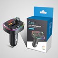 thumbnail image 3 of Transmisor FM Bluetooth para coche, accesorios para coche Bluetooth, adaptador inalámbrico para coche, kit de música Bluetooth con 2 cargadores USB para coche, retroiluminación LED, tarjeta TF/USB pa JAMW Sencillez, 3 of 5