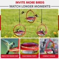 thumbnail image 4 of Mosaic Birds Recycled Glass and Metal Hummingbird Feeder for Outdoors - Hanging Bird Decor for Gardens - Red, 4 of 8