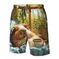 thumbnail image 4 of Fotbe Lazy Home Style Guinea Pig Trajes de Baño Estampados para Hombre, Shorts de Verano de Secado Rápido, Ropa de Playa, Bañadores-Medium, 4 of 6