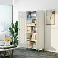 thumbnail image 6 of JAORD Metal Storage Cabinet with Wheels,72 Inch Lockable Storage Cabinet with 2 Door Handles 4 Adjustable Shelves, Steel Cabinet for Office Home Storage, 6 of 8