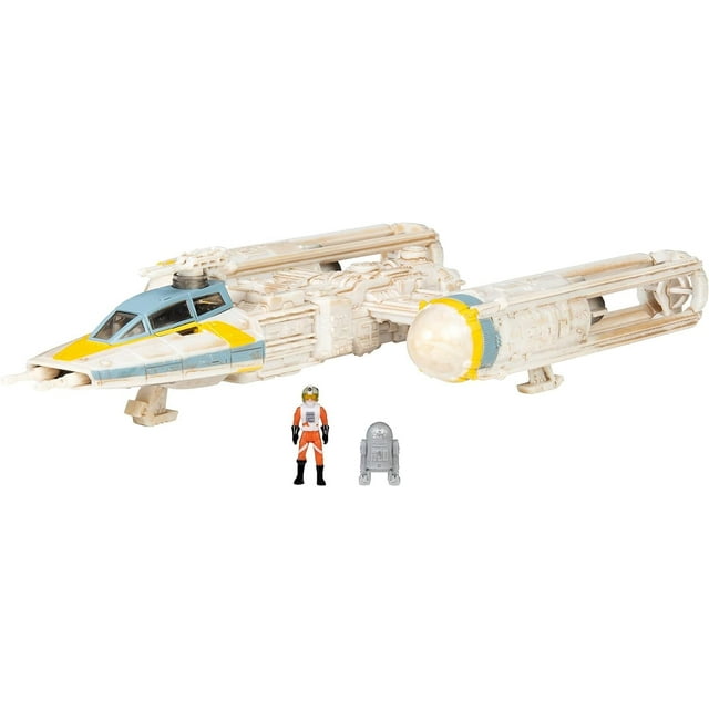 Star Wars Micro Galaxy Squadron Gold Leader'S Y-Wing - Vehículo clase Starfighter de 5 pulgadas con accesorios para microfiguras de Jon Vander y R2-Bhd de 1 pulgada