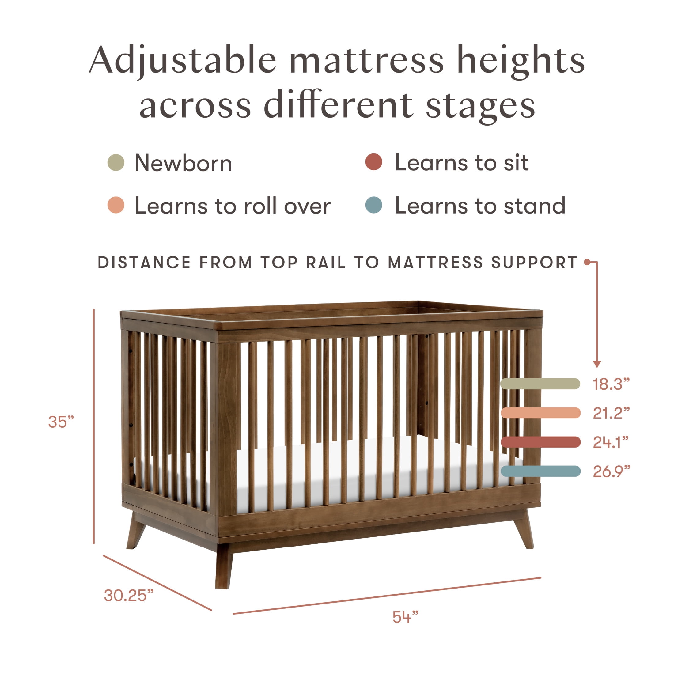Babyletto Scoot 3-in-1 Convertible Crib with Toddler Bed Conversion Kit