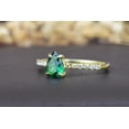 thumbnail image 3 of 14k Yellow Gold Plated 2.20Pear Cut Lab Created Green Emerald Women's Engagement Ring, 3 of 5
