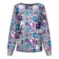 thumbnail image 1 of Blusa de uniforme de trabajo para mujer con estampado de cuello redondo y manga larga a la moda para mujer Fridja fksj2444, 1 of 4