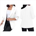 thumbnail image 2 of Blazer de Larga para Mujer, Informal, de Negocios, con Abertura Frontal, para Trabajo y Oficina. M, 2 of 6