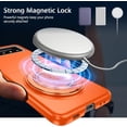 thumbnail image 2 of Magnetic Case for Samsung Galaxy Z Flip 3 Case with Kickstand & Ring Holder, [Compatible with MagSafe Charging] Slim Ultra PC Back Scratch-Resistant Military Grade Shockproof Case, Orange, 2 of 14