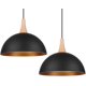 thumbnail image 1 of Juego de 2 luces colgantes-Encuadernación de madera, pantalla gruesa con tecnología de pintura, lámpara colgante E27, lámpara colgante industrial-120 cm para dormitorio y restaurante JFHHH pequeña, 1 of 5