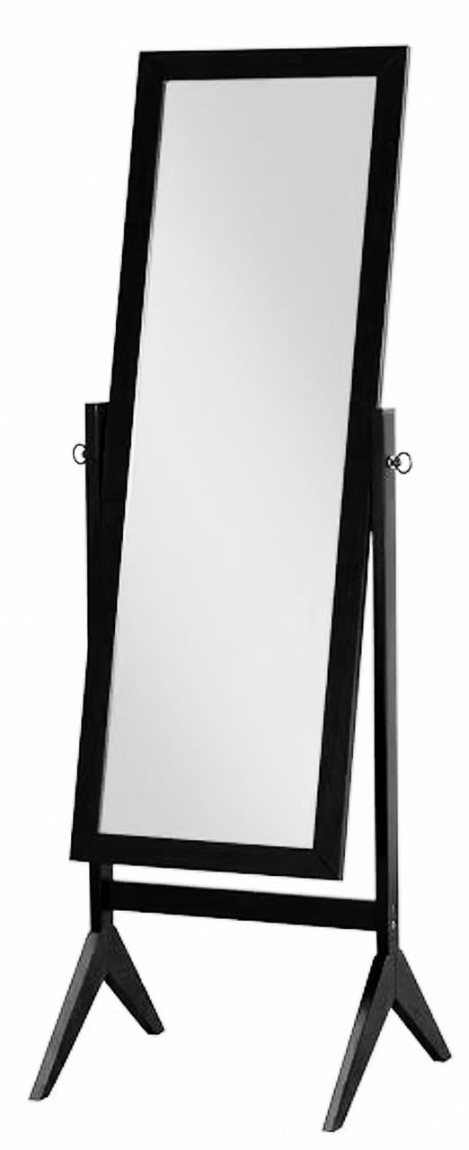 Black Finish Wood Rectangular Cheval, Black Cheval Floor Mirror