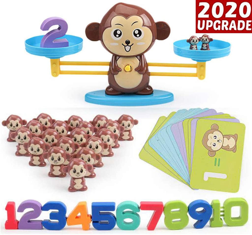 Monkey Balance Math Game for Girls & Boys Fun, Educational Children’s Gift & Kids Toys STEM Learning Ages 3+ (65-Piece Set)