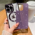 thumbnail image 2 of Compatible with iPhone 12 pro Magnetic Glitter Case-6.1 Inch, Luxury Love Heart Pattern Plating Clear Case, Compatible with MagSafe for Women Girls Shockproof Back Cover-Purple, 2 of 13
