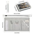 thumbnail image 3 of Cloth Wallet with Lanyard & Multiple Compartments Fashion Purse Zipper Clutch Bag for Cash Cards Coins Silver and Black Butterfly, 3 of 6
