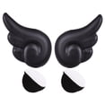 thumbnail image 1 of 2 piezas de accesorios de alas de ángel para casco de motocicleta, aptos para casco de bicicleta y scooter. Negro, 1 of 7