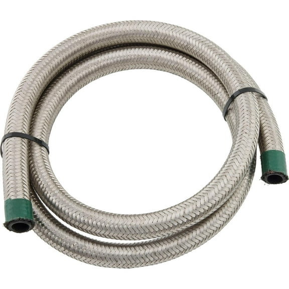 Stainless Steel Braided Hose Line, -12 AN, 10 Ft.