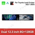 thumbnail image 3 of ZWNAV Dual 12.3 inch for Toyota Land Cruiser 2021-2025 GPS Navigation Android 13 Car Radio CarPlay Multimedia Player Head Stereo Unit HD Screen, 3 of 15