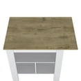 Kitchen Island Pompeya with Storage Shelves White Finish Butcher