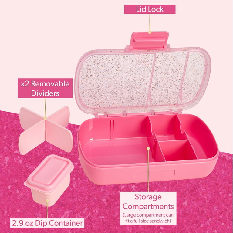 BURTON - paris.h Paris Hilton 2 Pack Bento Style Snack Boxes, Glitter Infused