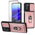 thumbnail image 1 of Xhy Motorola Moto G Stylus 5G 2022 Case with Screen Protector, Magnetic Ring Kickstand Case with Slide Camera Cover & Card Holder Slot, Motorola G Stylus 5G 2022 Case for Men Women, Rose Gold, 1 of 9