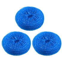 Kitchen Sponge Knitted Mesh Bowl Dish Cleaning Scouring Pad Scrubber Blue 3pcs