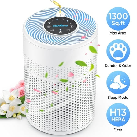 AIRFIRE Air Purifier for Home up to 1300 Sq.ft, HEPA Air Purifiers for Allergies and Asthma Bedroom Pet Wildfire, AP201