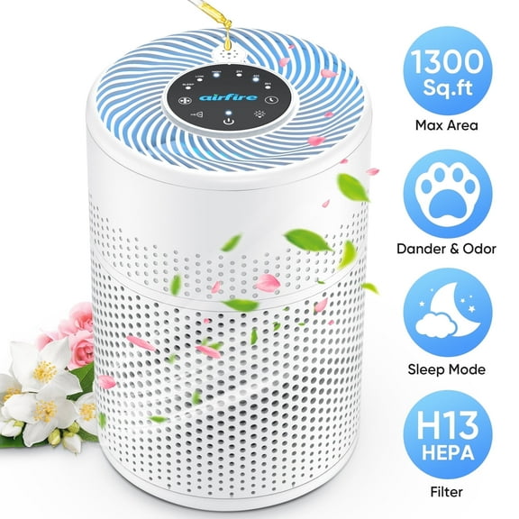 AIRFIRE Air Purifier for Home up to 1300 Sq.ft, HEPA Air Purifiers for Allergies and Asthma Bedroom Pet Wildfire, AP201