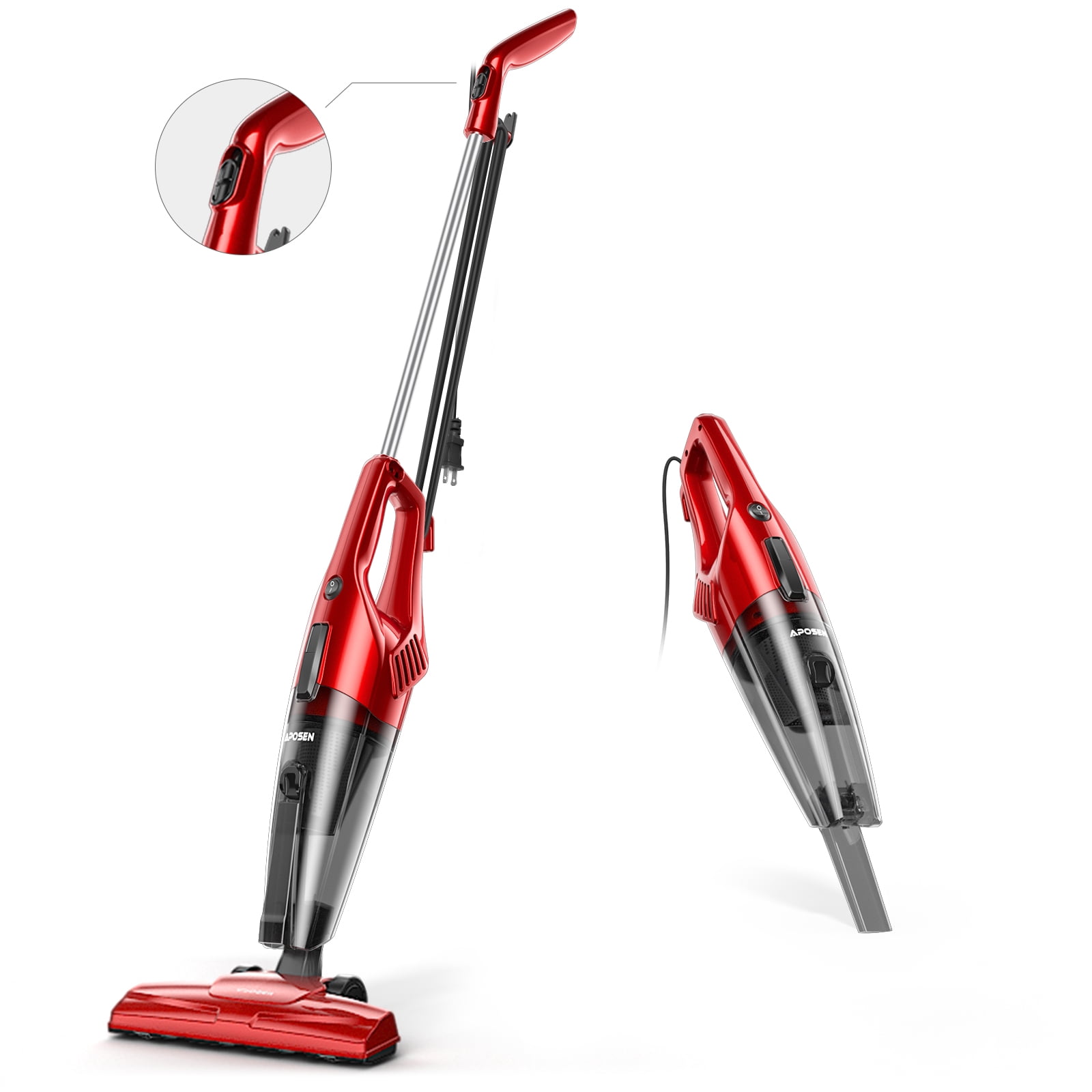 Aposen Stick Vacuum Cleaner, 15KPA strong suction Lightweight Corded Vacuum  for Hard Floor & Pet Hair - Walmart.com