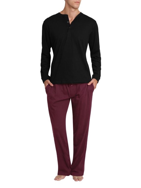 Men's Sleep Long Sleeve Pajama Pant Set