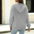 thumbnail image 5 of Womens Hooded Sweatshirts Plus Size Oversized Hoodie Long Sleeve V Neck Sweatshrit With Poccket Solid Color Women's Tunics Fall Pullover Casual Loose Tops for Work Office Clothes, 5 of 6
