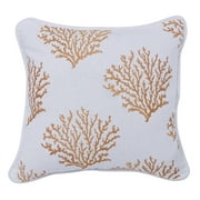 HiEnd Accents  Saffron Colored Embroidered CoralThrow Pillow 18 X 18