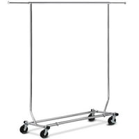 Clothes Racks Product Image Yaheetech Clothing Garment Rack Premium Stainless Steel Heavy Duty Adjule Collapsible Chrome