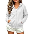 thumbnail image 3 of MexChoioe Boys and Girls Zip Up Hoodie Long Sleeve Hooded Sweatshirt Solid Color Outerwear with Pockets Versatile for Back to School and Daily Activities, 3 of 4