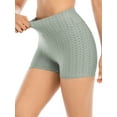 thumbnail image 3 of Women's Butt Lifting Yoga Shorts High Waist Swim Shorts Ruched Textured Hot Pants Exercise Leisure Sports Leggings, 3 of 8
