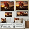 thumbnail image 4 of Designart "Rooster Potrait At Dawns horizon" Animals Floater Framed Canvas Print, 4 of 7