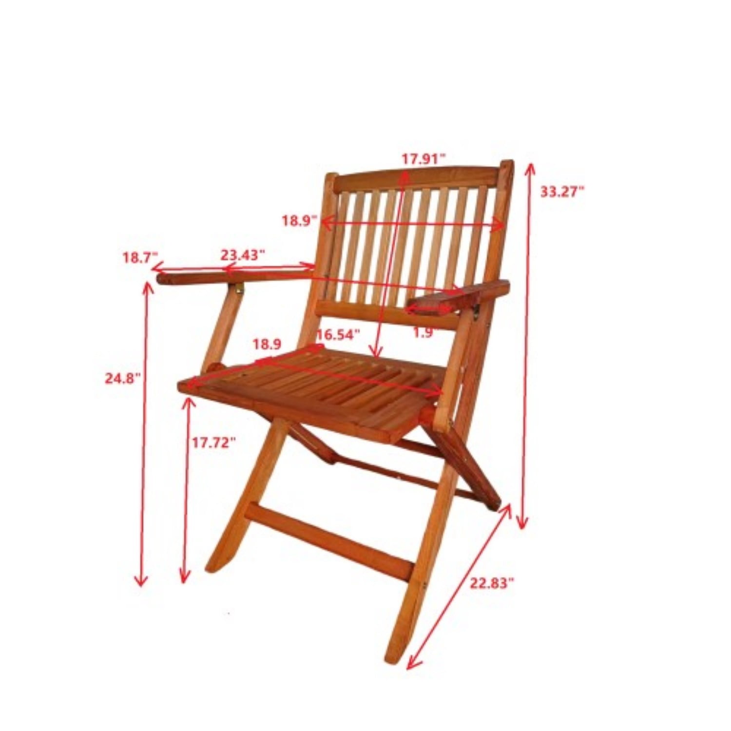 Folding Chairs Set of 4, Solid Wood Folding Chairs with Slatted Seat, Portable Event Chairs for Dining Room, Kitchen, Wedding & Party, Brown