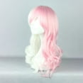 thumbnail image 3 of Unique Bargains Wigs for Women 22" White Pink Curly Wig with Wig Cap, 3 of 6