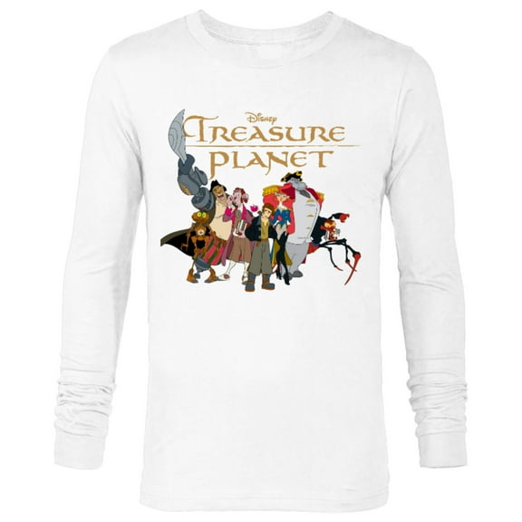 Disney Treasure Planet Logo and Characters T-Shirt - Long Sleeve T-Shirt for Men - Customized-White